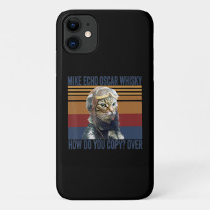 Capa Para iPhone 11 Cat Pilot Mike Echo Oscar Whisky Costume Gift