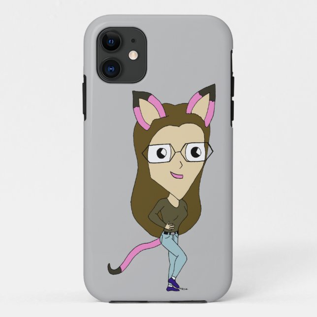 Capa Para iPhone 11 catgirl chibi (Verso)
