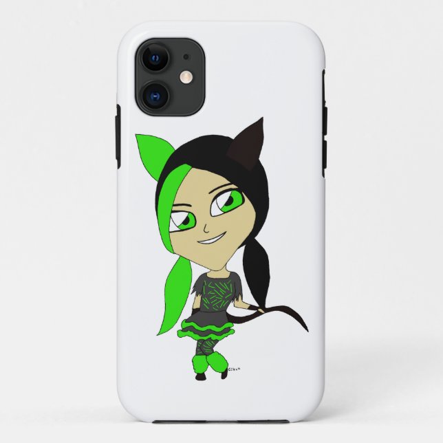 Capa Para iPhone 11 catgirl chibi (Verso)