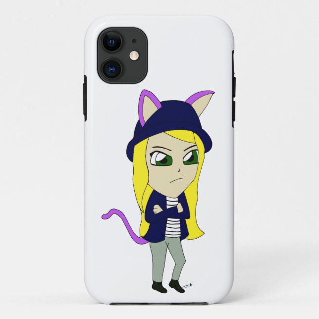 Capa Para iPhone 11 catgirl chibi (Verso)