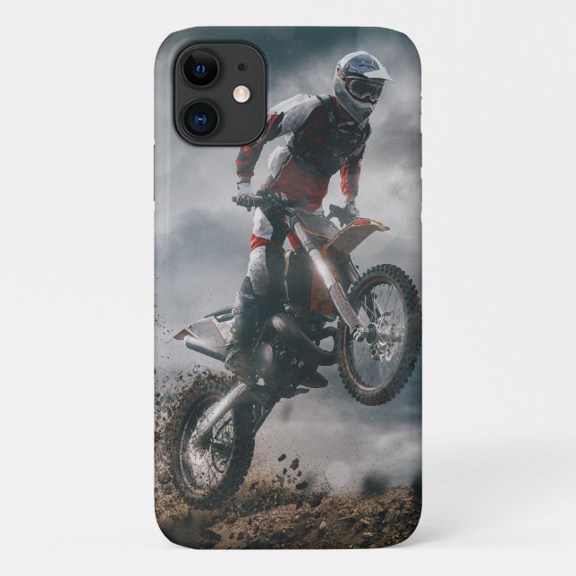 Capa Para iPhone 11 Cavaleiro Motocross (Verso)