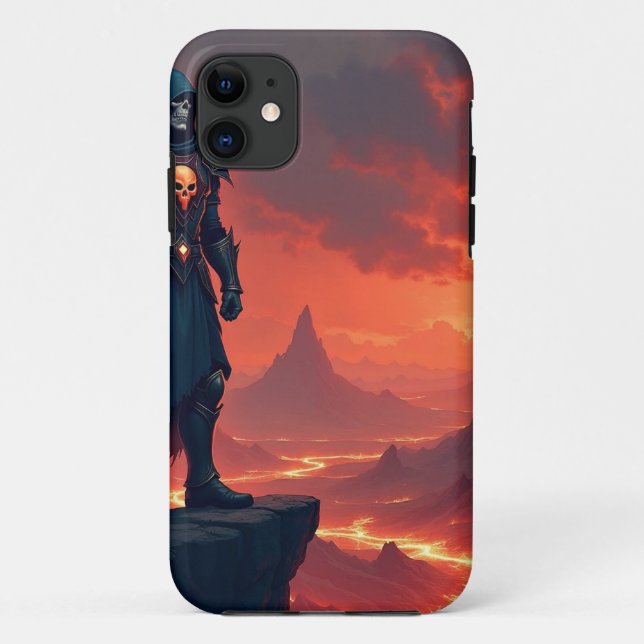 Capa Para iPhone 11 Cavaleiro Negro da Chama (Verso)