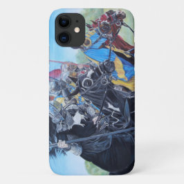 Capa Para iPhone 11 cavaleiros medievais jorrando em cavalos arte hist