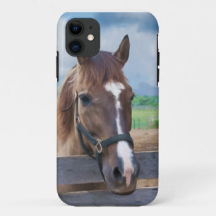 Capa Para iPhone 11 Cavalo de Brown com cabeçada