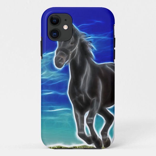 Capa Para iPhone 11 Cavalo de Estalhão Negro (Verso)