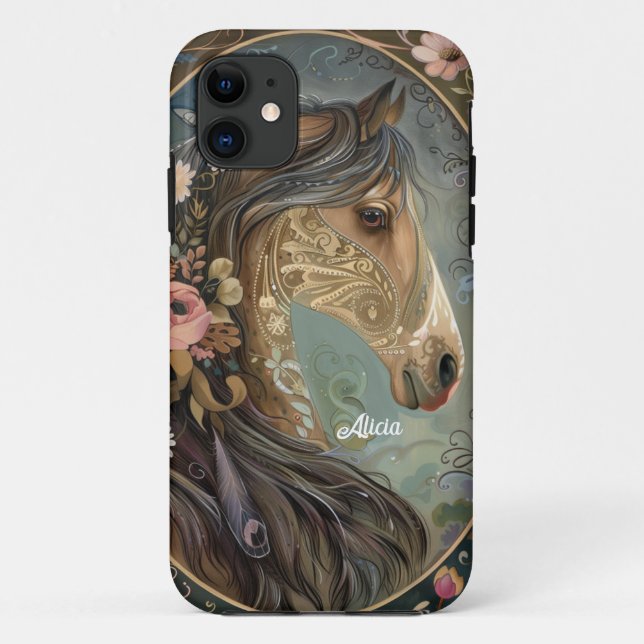 Capa Para iPhone 11 Cavalo de Fantasia Bonito (Verso)
