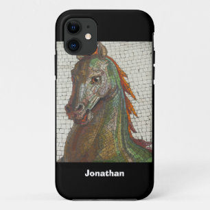 Capa Para iPhone 11 Cavalo de Mosaico, Nome 