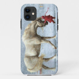 Capa Para iPhone 11 Cavalo e Garota na Neve