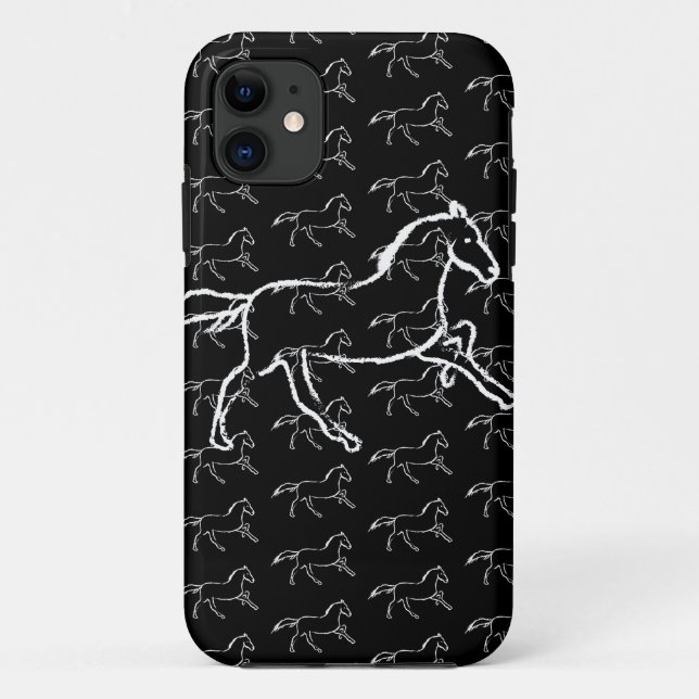 Capa Para iPhone 11 Cavalo selvagem (Verso)