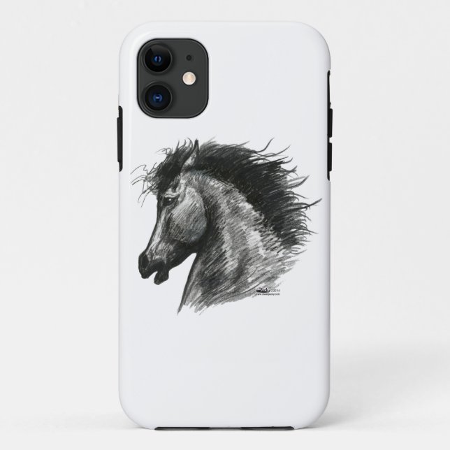 Capa Para iPhone 11 Cavalo Selvagem de Fiery (Verso)