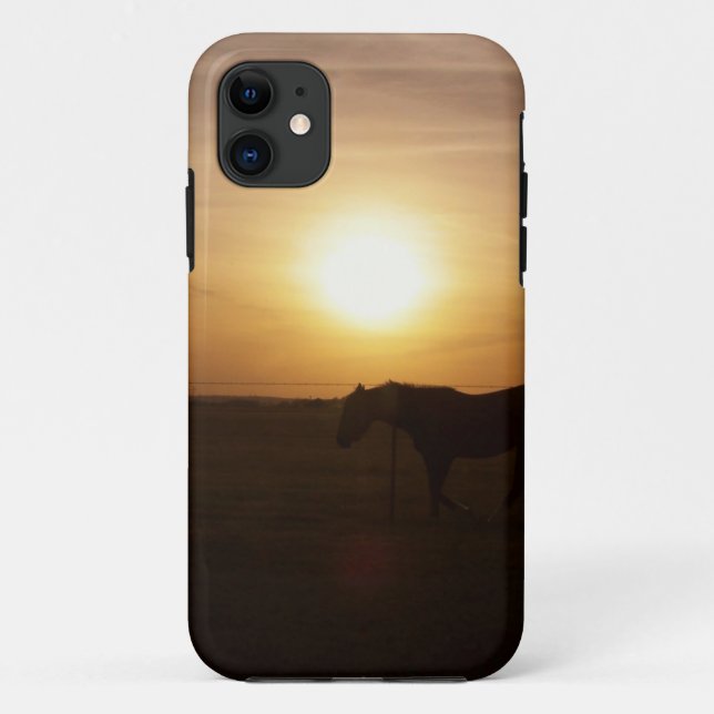 Capa Para iPhone 11 Cavalo Sol (Verso)