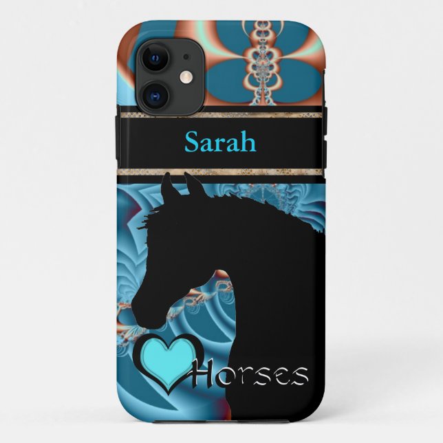 Capa Para iPhone 11 Cavalos Cardíacos III Personalizáveis (Dreamz 4) (Verso)