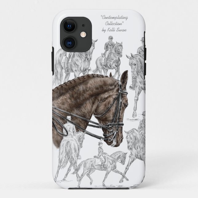 Capa Para iPhone 11 Cavalos de Dressagem Coletados FEI (Verso)