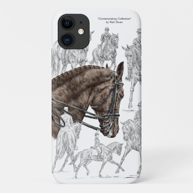 Capa Para iPhone 11 Cavalos de Dressagem Coletados FEI (Verso)