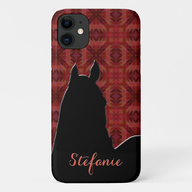 Capa Para iPhone 11 Cavalos do Coração I (marrom) (Verso)