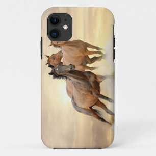 Capa Para iPhone 11 Cavalos no por do sol