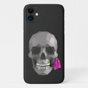 Capa Para iPhone 11 Caveira e rosa