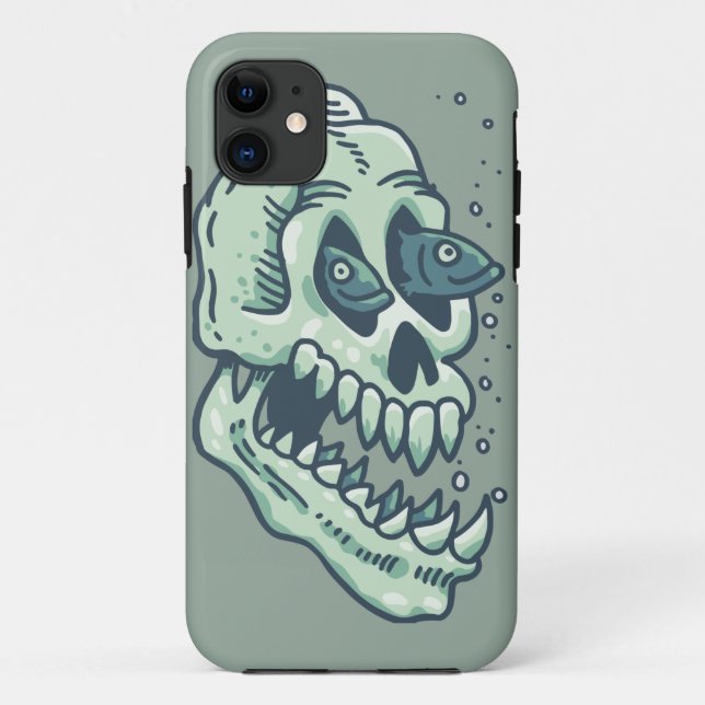 Capa Para iPhone 11 Caveira nas profundezas (Verso)