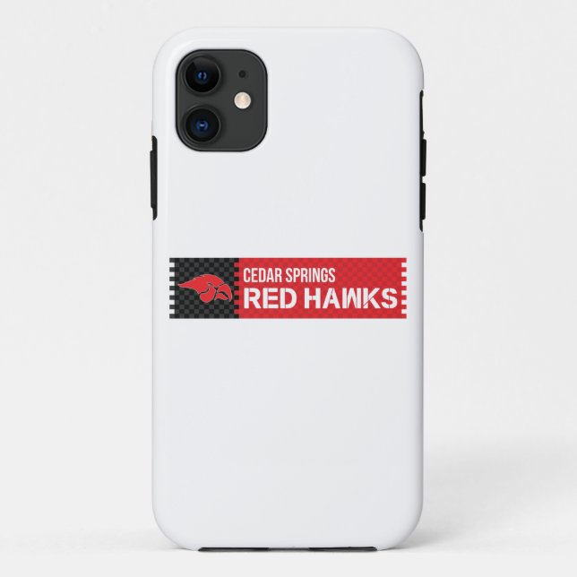 Capa Para iPhone 11 Cedar Primavera Red Hawks (Verso)