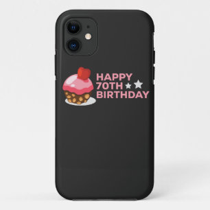 Capa Para iPhone 11 celebrando o design de aniversário de 70 com bolo