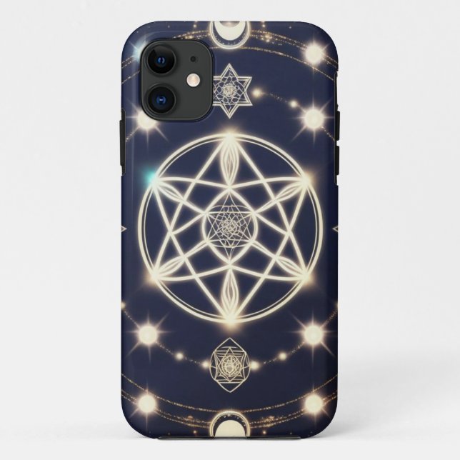 Capa Para iPhone 11 Celestial Moon Cycle Mandala – Sacred Geometry (Verso)