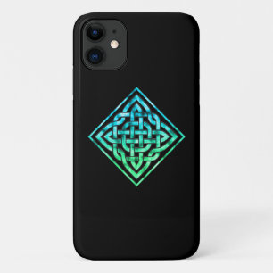 Capa Para iPhone 11 Celtic Knot - Diamond Blue Green iPhone 11 Case
