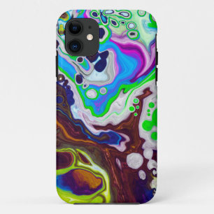 Capa Para iPhone 11 Células de pintura coloridas de arte fluída modern