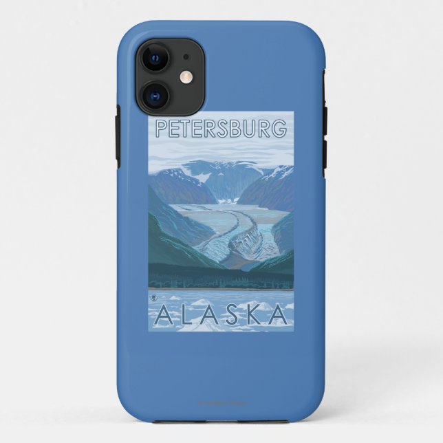 Capa Para iPhone 11 Cena da geleira - Petersburgo, Alaska (Verso)