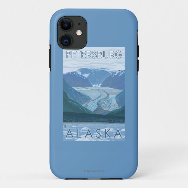 Capa Para iPhone 11 Cena da geleira - Petersburgo, Alaska (Verso)