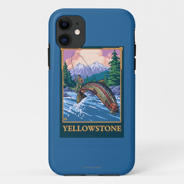 Capa Para iPhone 11 Cena da pesca com mosca - parque nacional de (Verso)