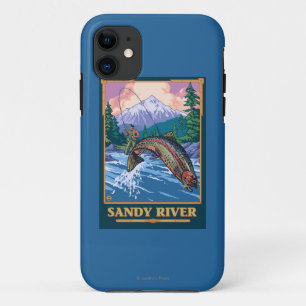 Capa Para iPhone 11 Cena da pesca com mosca - rio de Sandy, Oregon
