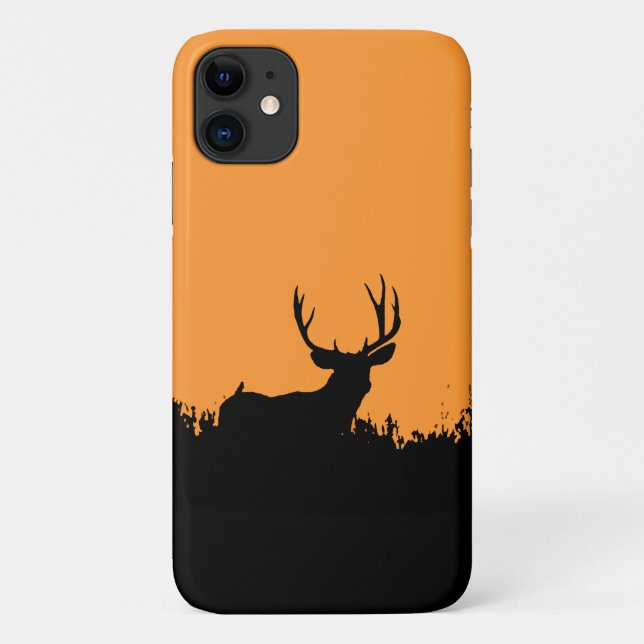 Capa Para iPhone 11 Cena de caça aos veados - Trophy Buck no Sunset (Verso)