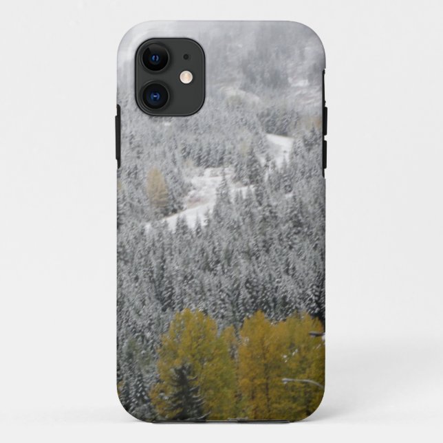Capa Para iPhone 11 Cena de Neve de inverno (Verso)