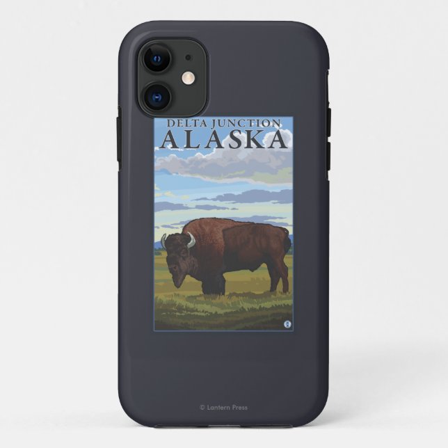 Capa Para iPhone 11 Cena do bisonte - junção do delta, Alaska (Verso)