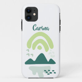 Capa Para iPhone 11 Cena do Lago abstrato Mountain Personalizada