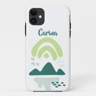 Capa Para iPhone 11 Cena do Lago abstrato Mountain Personalizada
