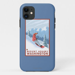 Capa Para iPhone 11 Cena do Snowboarder - montagem Adams, Washington