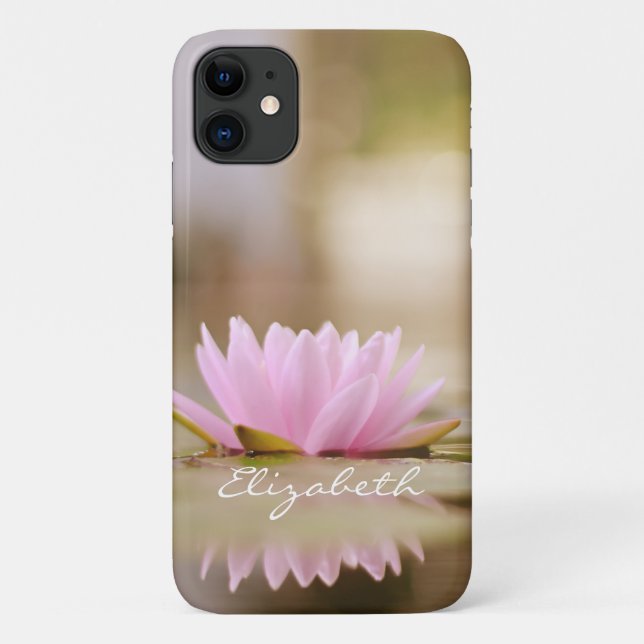 Capa Para iPhone 11 Cenário de Flor de Lótus Elegante, Zen (Verso)