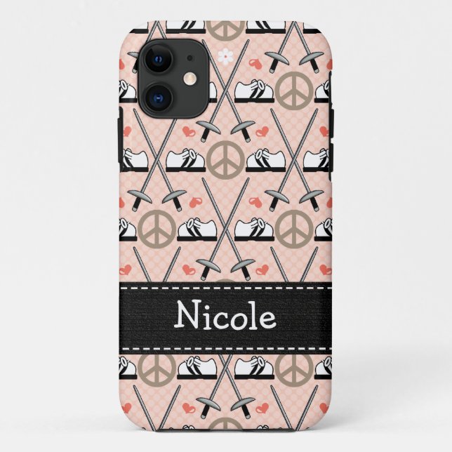 Capa Para iPhone 11 Cerco do amor da paz (Verso)