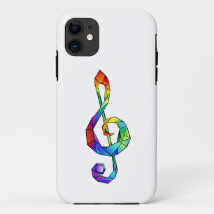 Capa Para iPhone 11 Cérebro de chave musical arco-íris