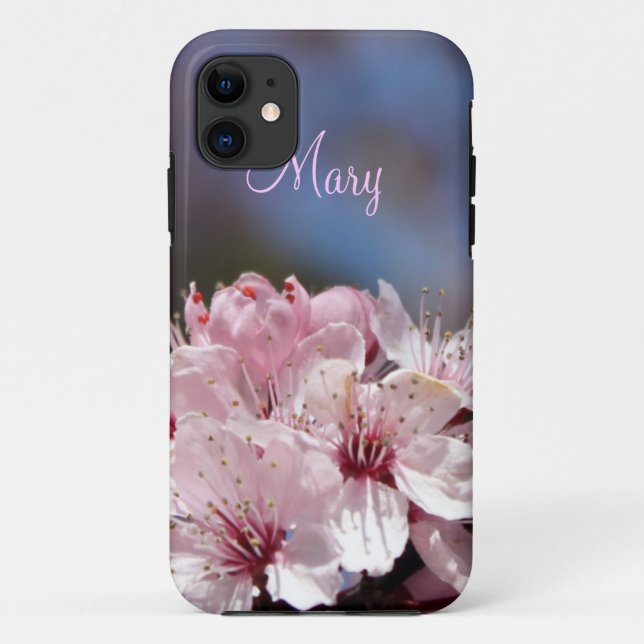 Capa Para iPhone 11 Cereja rosa-primavera bonito floresce no céu azul (Verso)