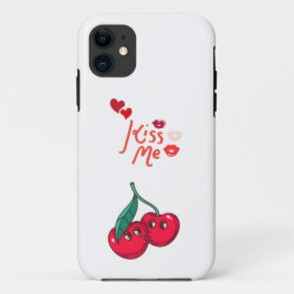 Capa Para iPhone 11 Cerejas Engraçadas no Amor.