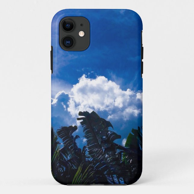 Capa Para iPhone 11 Céu Azul Brilhante Com Nuvens (Verso)