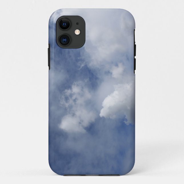 Capa Para iPhone 11 céu azul e nuvens brancas de algodão (Verso)