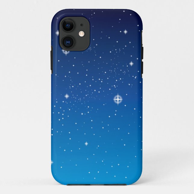 Capa Para iPhone 11 Céu Noturno Estrelado Azul Profundo (Verso)