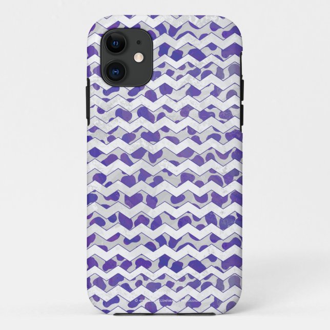 Capa Para iPhone 11 Cevron Dalmaciano Roxo e Branco (Verso)