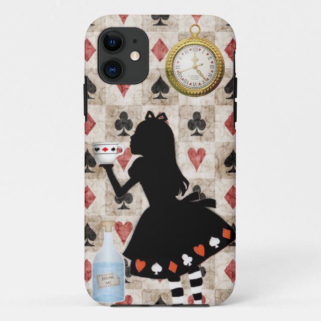 Capa Para iPhone 11 Chá do bebendo de Alice (Verso)
