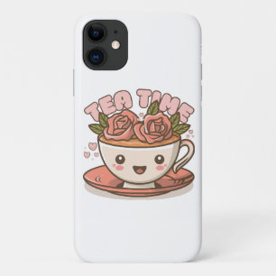 Capa Para iPhone 11 Chá Hora Rosa Chá Kawaii