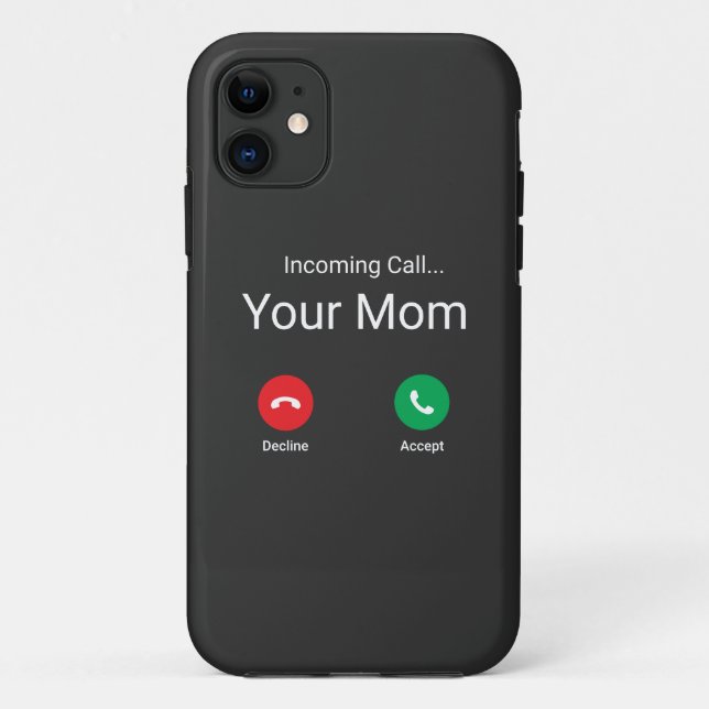 Capa Para iPhone 11 Chamada Recebida Da Sua Mãe (Verso)