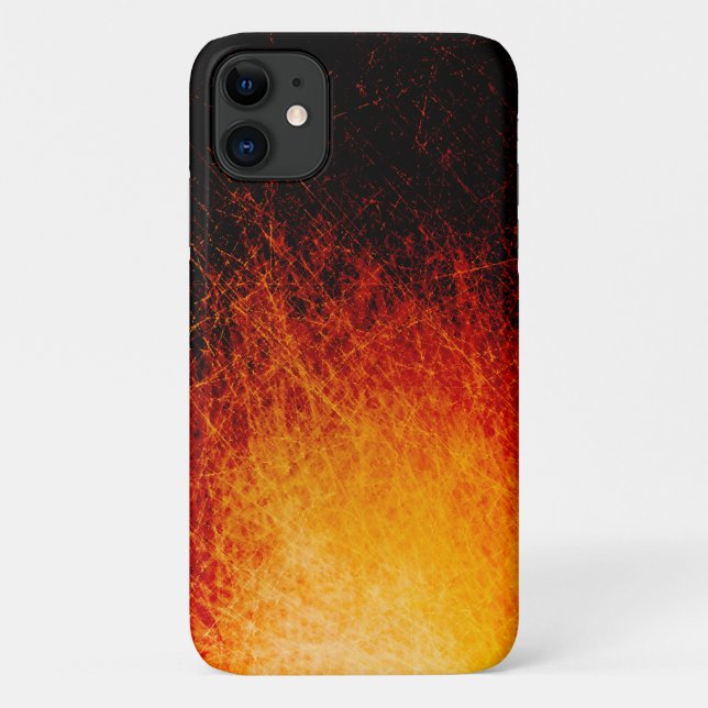 Capa Para iPhone 11 Chamas da fogueira arranhadas (Verso)
